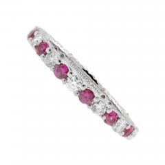  Tiffany Co TIFFANY CO PINK SAPPHIRE AND DIAMOND EMBRACE BAND RING - 2626110