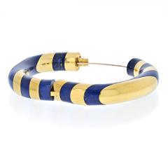  Tiffany Co TIFFANY CO PLATINUM 18K YELLOW GOLD BLUE LAPIS INLAY BRACELET - 2363252