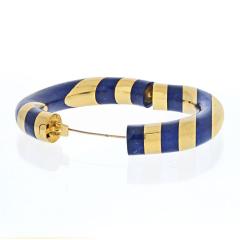  Tiffany Co TIFFANY CO PLATINUM 18K YELLOW GOLD BLUE LAPIS INLAY BRACELET - 2363254