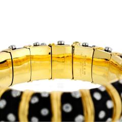  Tiffany Co TIFFANY CO PLATINUM 18K YELLOW GOLD PAILLONNE BLACK ENAMEL DIAMOND BRACELET - 1755582