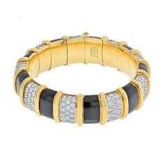  Tiffany Co TIFFANY CO PLATINUM 18K YELLOW GOLD SCHLUMBERGER PAILLONNE DIAMOND BRACELET - 2461150