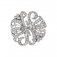  Tiffany Co TIFFANY CO PLATINUM 7 20CTTW DIAMOND DOUBLE CLIP BROOCH - 3229473