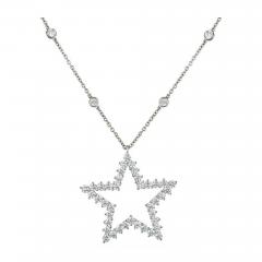  Tiffany Co TIFFANY CO PLATINUM DIAMOND 5 POINTED STAR ON DIAMOND CHAIN PENDANT - 1721565