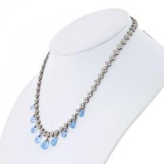  Tiffany Co TIFFANY CO PLATINUM DIAMOND AND AQUAMARINE LACE NECKLACE - 1858663