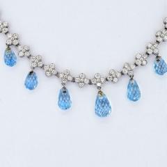  Tiffany Co TIFFANY CO PLATINUM DIAMOND AND AQUAMARINE LACE NECKLACE - 1858666