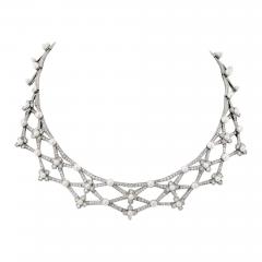  Tiffany Co TIFFANY CO PLATINUM DIAMOND AND PEARL COLLAR NECKLACE - 3137415