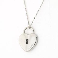  Tiffany Co TIFFANY CO PLATINUM DIAMOND HEART LOCK DESIGN PENDANT - 2326723