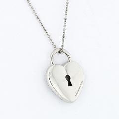  Tiffany Co TIFFANY CO PLATINUM DIAMOND HEART LOCK DESIGN PENDANT - 2326724