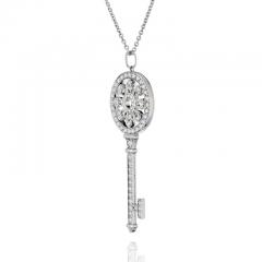  Tiffany Co TIFFANY CO PLATINUM DIAMOND PETALS KEY PENDANT - 2483983