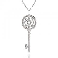  Tiffany Co TIFFANY CO PLATINUM DIAMOND PETALS KEY PENDANT - 2483984