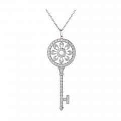  Tiffany Co TIFFANY CO PLATINUM DIAMOND PETALS KEY PENDANT - 2486084