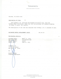  Tiffany Co TIFFANY CO PRINCESS CUT DIAMOND 90 CARAT SOLITAIRE - 2623224