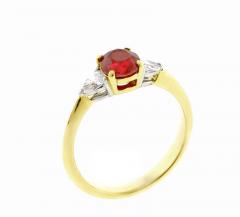  Tiffany Co TIFFANY CO RUBY AND DAIMOND THREE STONE RING - 2623186