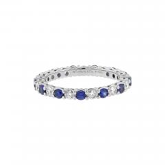  Tiffany Co TIFFANY CO SAPPHIRE AND DIAMOND EMBRACE BAND RING - 2784493