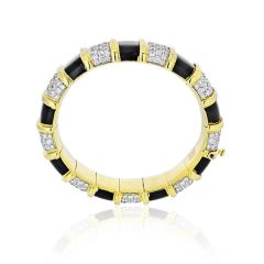  Tiffany Co TIFFANY CO SCHLUMBERGER 18K YELLOW GOLD BLACK ENAMEL DIAMOND BRACELET - 1720965