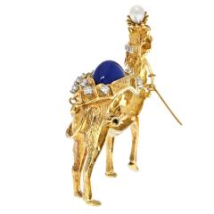 Tiffany Co TIFFANY CO SCHLUMBERGER PLATINUM 18K YELLOW GOLD CAMEL BROOCH - 3078140