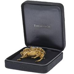  Tiffany Co TIFFANY CO SCHLUMBERGER PLATINUM 18K YELLOW GOLD CAMEL BROOCH - 3078143