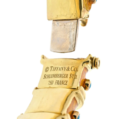  Tiffany Co TIFFANY CO SCHLUMBERGER PLATINUM 18K YELLOW GOLD COPER TURQUOISE BRACELET - 2956750