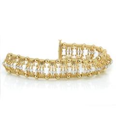  Tiffany Co TIFFANY CO SCHLUMBERGER PLATINUM 18K YELLOW GOLD OPENWORK DIAMOND BRACELET - 1721014