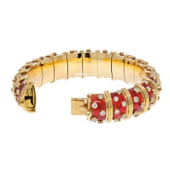  Tiffany Co TIFFANY CO SCHLUMBERGER PLATINUM 18K YELLOW GOLD RED ENAMEL - 2765382