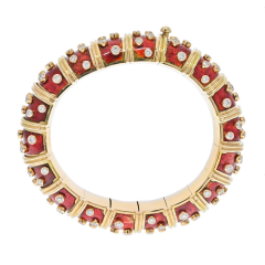  Tiffany Co TIFFANY CO SCHLUMBERGER PLATINUM 18K YELLOW GOLD RED ENAMEL - 2765395