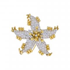  Tiffany Co TIFFANY CO SCHLUMBERGER PLATINUM 18K YELLOW GOLD STARFISH DIAMOND BROOCH - 1942269