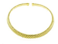  Tiffany Co TIFFANY CO VANNERIE MESH YELLOW GOLD NECKLACE CHOKER - 2799684