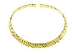  Tiffany Co TIFFANY CO VANNERIE MESH YELLOW GOLD NECKLACE CHOKER - 2799684