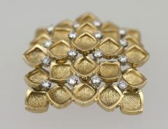  Tiffany Co TIFFANY GOLD GEOMETRICAL BROOCH WITH DIAMONDS - 2739305