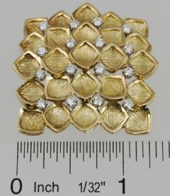  Tiffany Co TIFFANY GOLD GEOMETRICAL BROOCH WITH DIAMONDS - 2739369