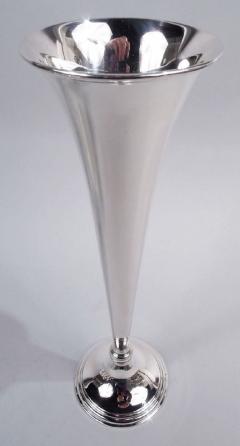  Tiffany Co Tiffany American Art Deco Sterling Silver 15 Inch Trumpet Vase C 1915 - 3769886