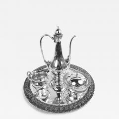  Tiffany Co Tiffany Art Nouveau Sterling Silver 3 Piece Turkish Coffee Set on Tray - 4101530