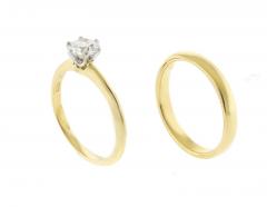  Tiffany Co Tiffany Co 0 75ct Diamond 18 karat Wedding Set Knife Edge Solitaire Band - 4277574