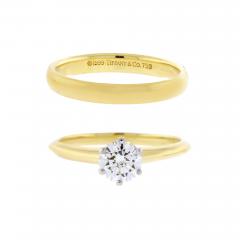  Tiffany Co Tiffany Co 0 75ct Diamond 18 karat Wedding Set Knife Edge Solitaire Band - 4279271