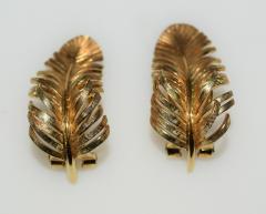  Tiffany Co Tiffany Co 14K Gold Earrings Feathers Clip on - 3385095