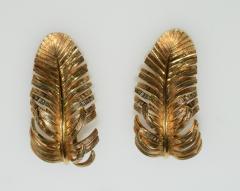  Tiffany Co Tiffany Co 14K Gold Earrings Feathers Clip on - 3385099