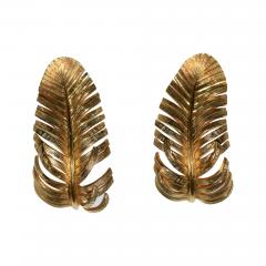  Tiffany Co Tiffany Co 14K Gold Earrings Feathers Clip on - 3388201