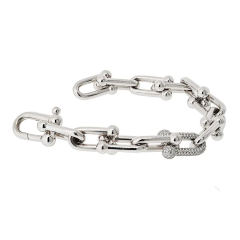  Tiffany Co Tiffany Co 18K White Gold Diamond HardWear Bracelet - 3862294