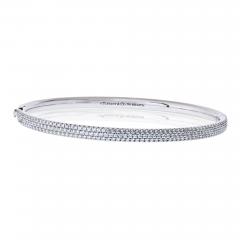  Tiffany Co Tiffany Co 18K White Gold Diamond Metro Three Row Pave Bracelet - 4512264