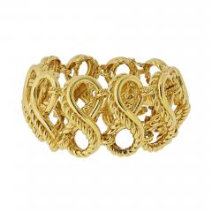  Tiffany Co Tiffany Co 18K Yellow Gold 1970s Cage Link 1 5in Wide Bracelet - 4419204