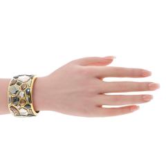 Tiffany Co Tiffany Co 18K Yellow Gold Angela Cummings 1981 Silver Inlay Bangle Bracelet - 4541794