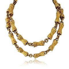  Tiffany Co Tiffany Co 18K Yellow Gold Circa 1970s 30 Inch Bamboo Finish Necklace - 4762517