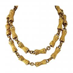  Tiffany Co Tiffany Co 18K Yellow Gold Circa 1970s 30 Inch Bamboo Finish Necklace - 4762535