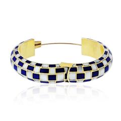  Tiffany Co Tiffany Co 18K Yellow Gold Lapis Inlay And Mother Of Pearl Checkerboard - 4415862