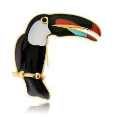  Tiffany Co Tiffany Co 18K Yellow Gold Toucan Enamel Bird Brooch - 4762516