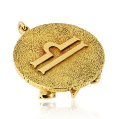  Tiffany Co Tiffany Co 18K Yellow Gold Zodiac Libra 44 5mm Diamond Medallion Pendant - 4762202