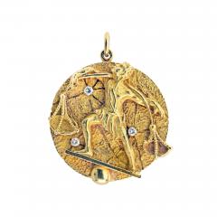  Tiffany Co Tiffany Co 18K Yellow Gold Zodiac Libra 44 5mm Diamond Medallion Pendant - 4762533