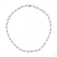 Aria Pearl Diamond Platinum Necklace