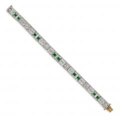  Tiffany Co Tiffany Co Art Deco Emerald and Diamond Bracelet - 4313054