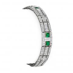  Tiffany Co Tiffany Co Art Deco Emerald and Diamond Bracelet - 4313055